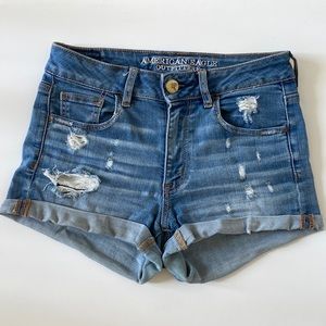American Eagle High Rise Distressed Shorts